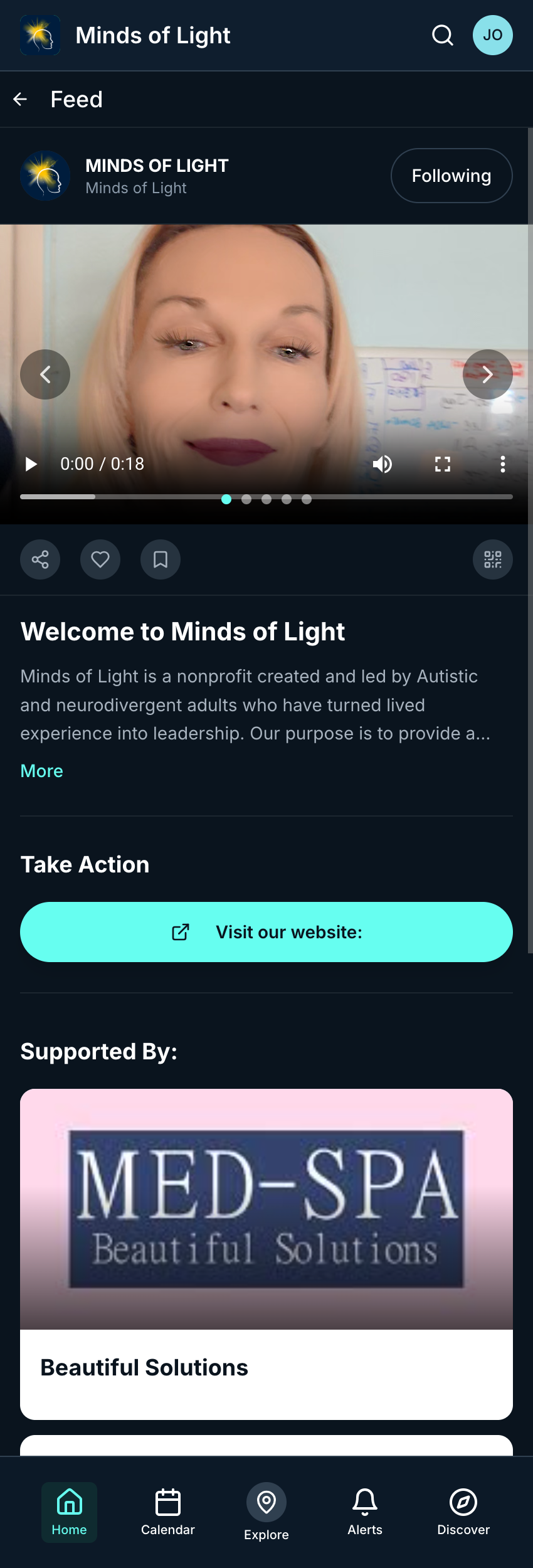 Welcome message with sponsor recognition